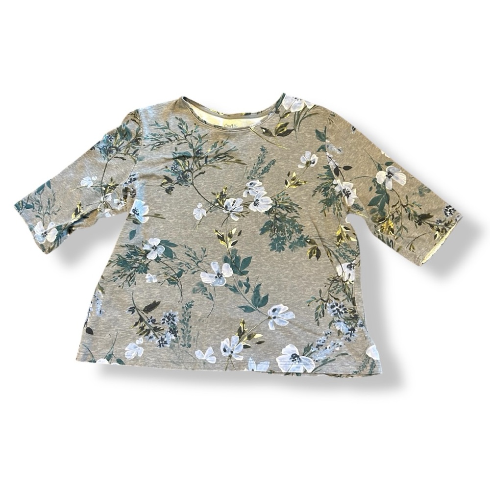 [Croft & Barrow] BOGO $1 Gray Floral Pattern Tee
